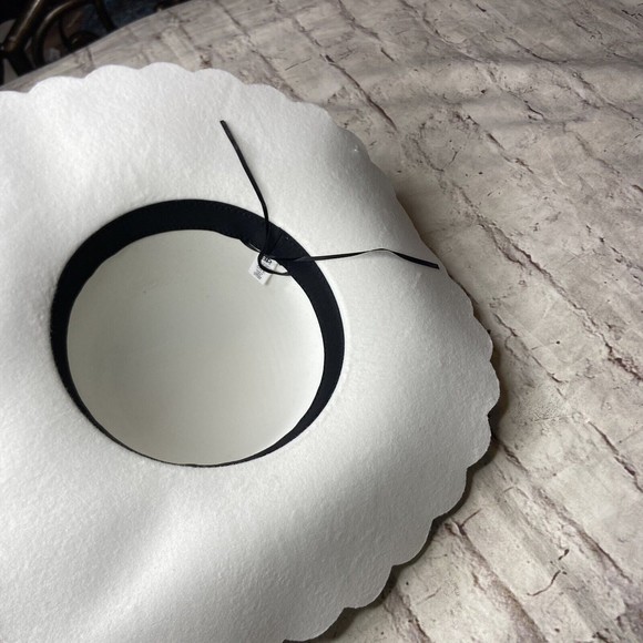 BP Nordstrom Scallop Wide Brim Felt Hat Ivory Off White Boho - Picture 5 of 6